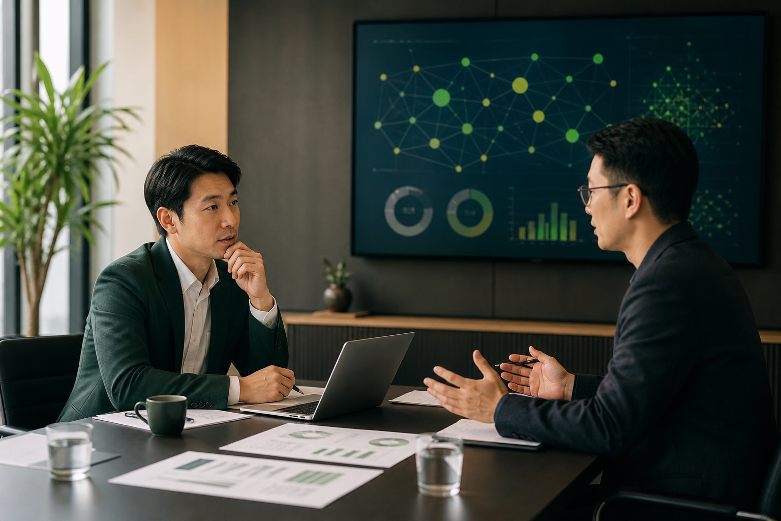 企業負責人與AI顧問評估數據和實際業務需要